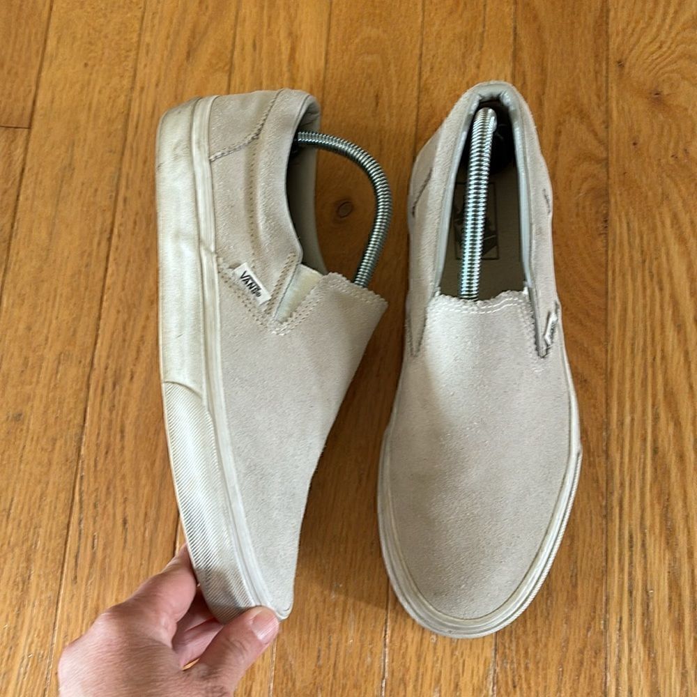 Vans Classic Slip-On Shoes in Gray Suede | Slides Women’s 10 Men’s 8.5 - Picture 3 of 8